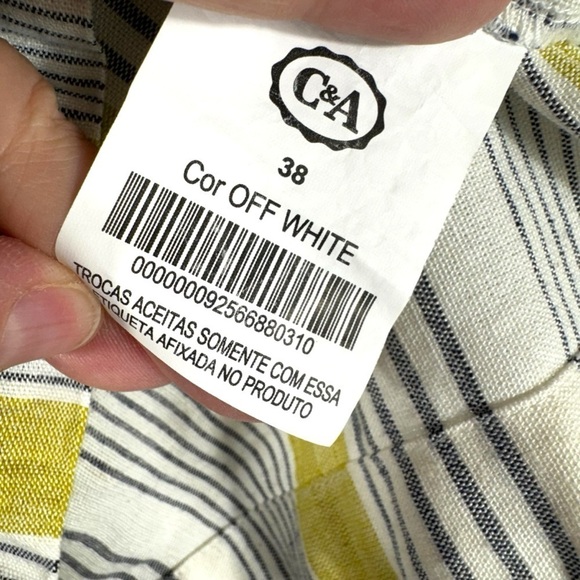 4 for $20 SALE! Clockhouse Tie Belt Linen Blend Shorts, Multi Stripe, Size S/M - Picture 6 of 9